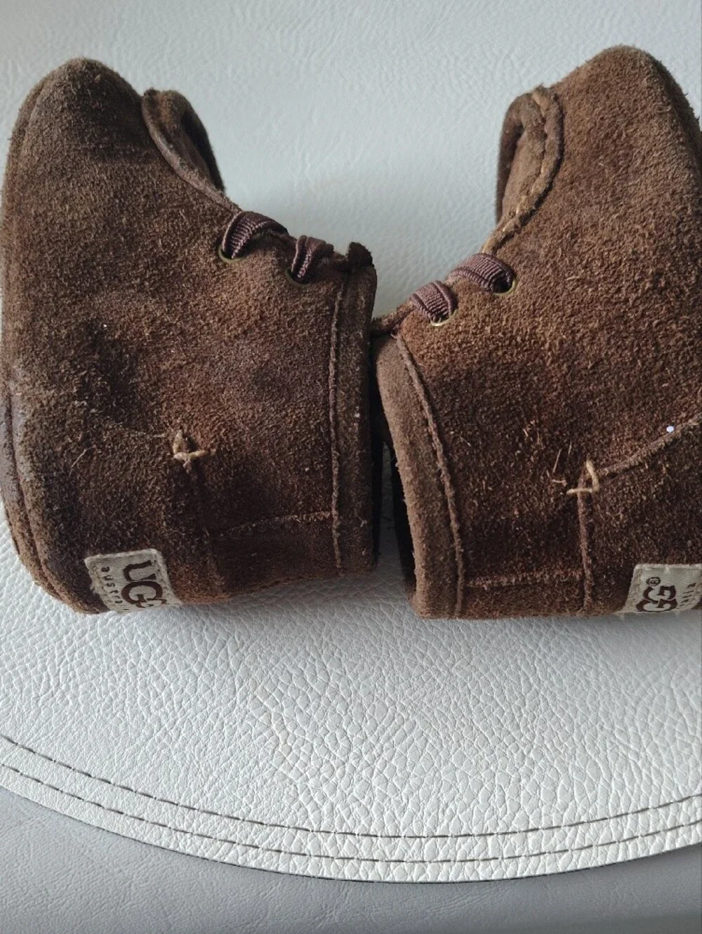 UGG Baby Brown Suede Moccasin Shoes, Size 2/3